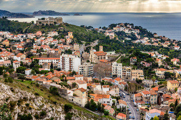 View of Marseille and the Mediterranean sea - France