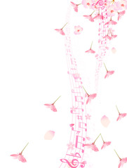桜　音符　背景