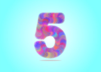 number colorful  of fur