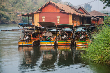 Obraz premium The passenger Long tail boat in the harbor