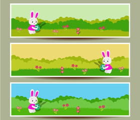 set of three Easter banners
