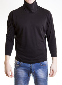 Man Figure In Black  Turtleneck Sweater