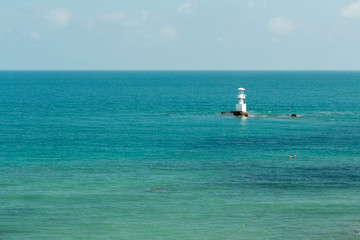 landscape of tropical island beach with perfect sky