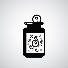 vial of question mark symbol