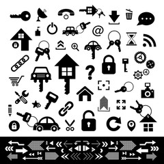 home key and car key symbol
