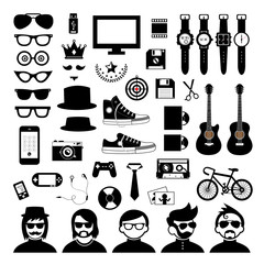 hipster style elements and icons set