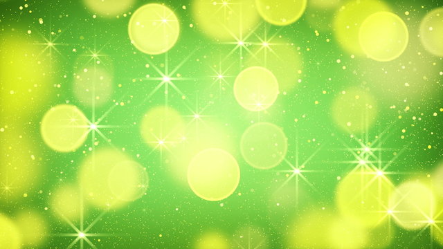 Yellow green bokeh light loopable background