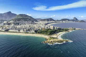 Crédence de cuisine en verre imprimé Copacabana, Rio de Janeiro, Brésil Aerial view of the Copacabana Beach in Rio de Janeiro, Brazil
