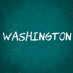 WASHINGTON written on chalkboard