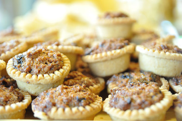 Stack up of prunes tarts, snack for tea break.