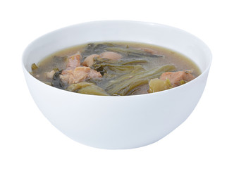 pork soup on white background