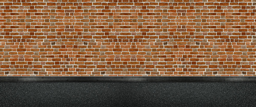 Street With Brick Wall Background 01