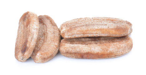 dried banana isolated on white background, food