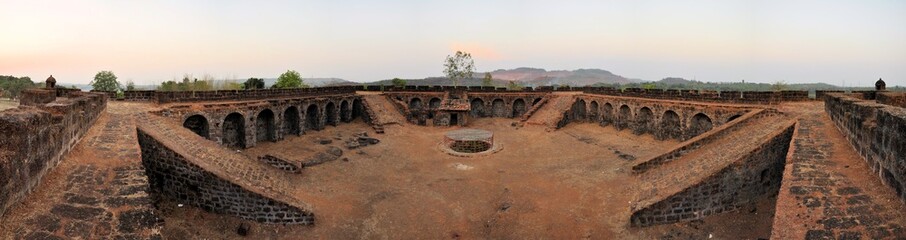 Corjuem Fort, military fortress, Goa, India - obrazy, fototapety, plakaty