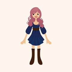 lady girl cartoon theme elements vector,eps