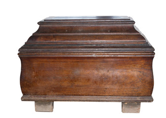 Old brown casket.