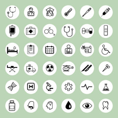 medical icons set illustration