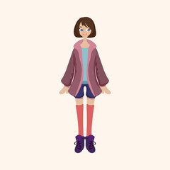 lady girl cartoon theme elements