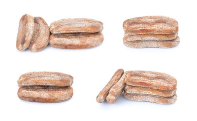 dried banana isolated on white background, food