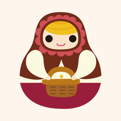 Matryoshka , Russian traditional wooden doll, vector pattern, el