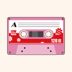 Audiotape theme elements vector,eps
