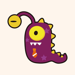 monster cartoon theme elements vector,eps