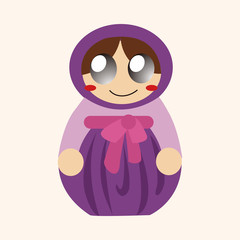Matryoshka , Russian traditional wooden doll, vector pattern, el