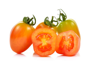 cherry tomatoes isolated on white background.