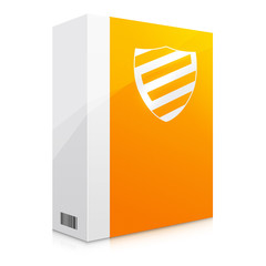 Pomarańczowa ilustracja bezpiecznego oprogramowania - obrazy, fototapety, plakaty