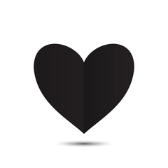 Black heart on a white background.