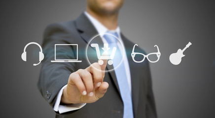 Businessman shopping online