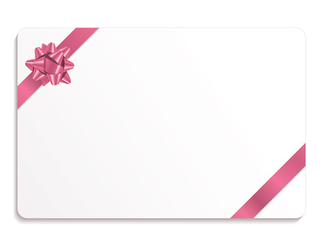 GIFT CARD WITH BOW (vector pink valentine’s mother’s day ribbon)