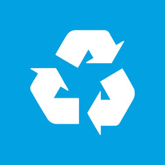 Recycling white icon
