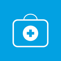 Medic bag white icon