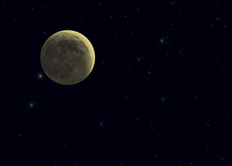 Moon on a starry skies.