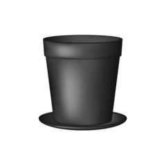 Empty flowerpot in black design