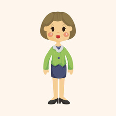 lady woman cartoon theme elements