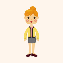 lady woman cartoon theme elements