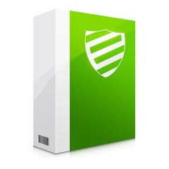 Zielona ilustracja bezpiecznego oprogramowania - obrazy, fototapety, plakaty