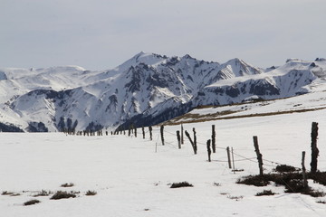 plateaux auvergnet en fin d'hiver