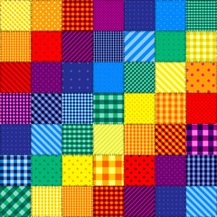 Patchwork pattern of rainbow colors. - obrazy, fototapety, plakaty