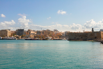 Fototapeta na wymiar old port of Heraklion, Crete, Greece