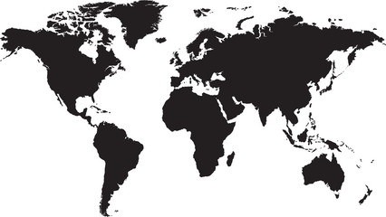 Fototapeta World map isolated on white background obraz