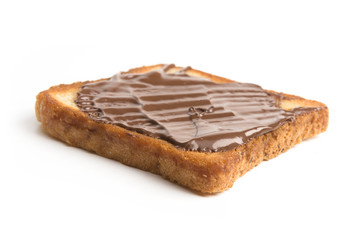 Toasted bread with chocolate paste