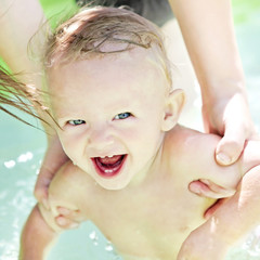 Baby Boy in the Pool