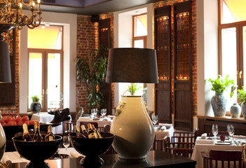 Beautiful interior expensive restaurant