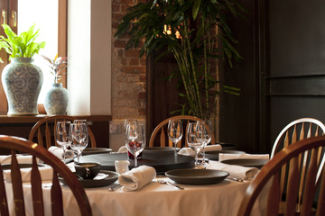 Beautiful interior expensive restaurant