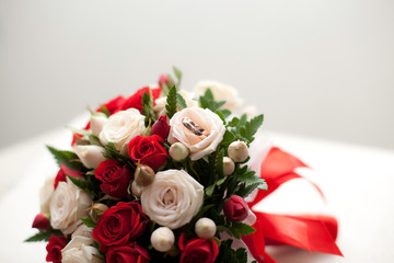 Close up of wedding bouquet