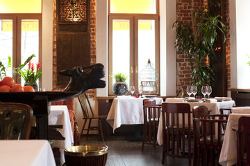 Beautiful interior expensive restaurant