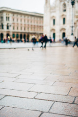 Fototapeta premium blurred city and people urban scene